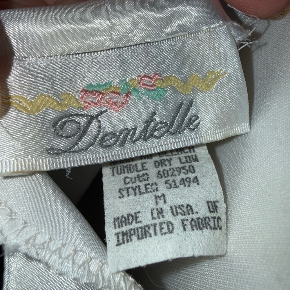 Vintage Dentelle robe and slip dress nightgown set 2 pc sheer lace bridal S/M - Picture 15 of 16